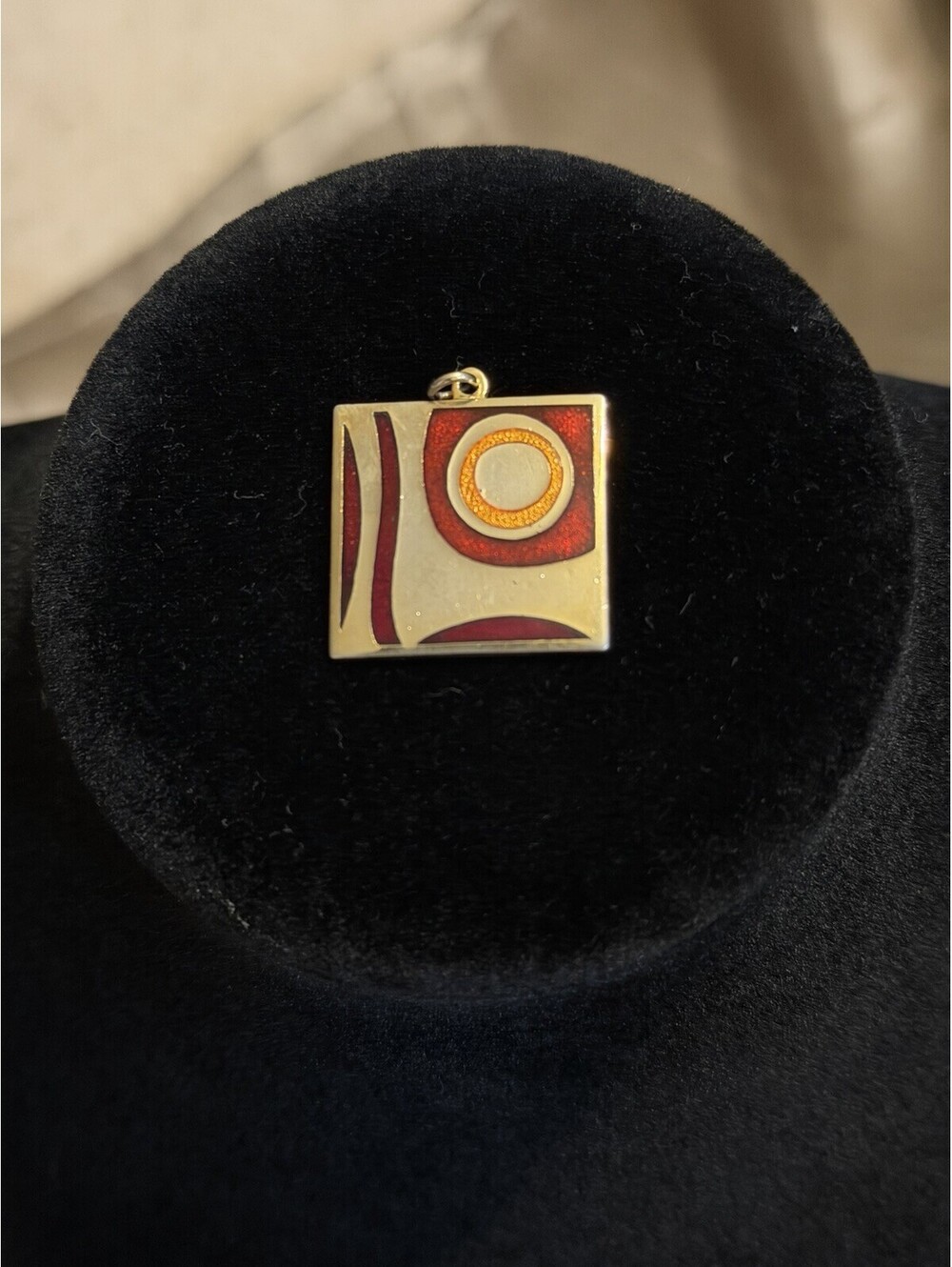Vintage De Passillé-Sylvestre Enamel Pendant Necklace - Signed Quebec Modernist